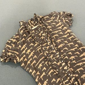 Nili Lotan silk gun blouse Sm